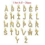 26pcs A-Z Letter Charms Initial CZ Pendants for DIY Necklace Bracelet