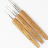 3 Pcs Bamboo Crochet Dreadlock Hook 1mm Needle Braiding Hair Craft