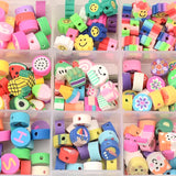 300pcs Mixed Polymer Clay Beads With Box DIY Charms Beads For Jewelry Making