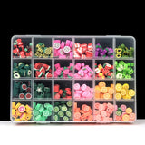 360pcs 24 Kinds Fruits Beads Mix Clay Beads Box DIY Charms Jewelry
