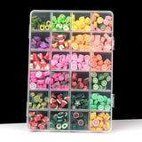 360pcs 24 Kinds Fruits Beads Mix Clay Beads Box DIY Charms Jewelry