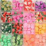 360pcs 24 Kinds Fruits Beads Mix Clay Beads Box DIY Charms Jewelry