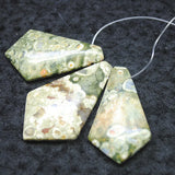 3PCS Nature Kambaba Stone Pendants Women's Necklace Designs Natural Beads