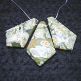 3PCS Nature Kambaba Stone Pendants Women's Necklace Designs Natural Beads