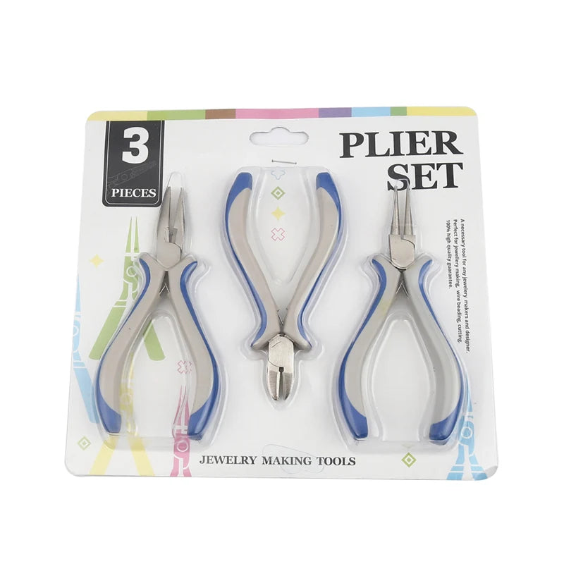 45 Carbon Steel Pliers Tools Kit for DIY Jewelry Making Gray