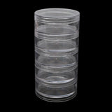 5 Layer Cylinder Stackable Bead Containers Plastic Storage Jar Box