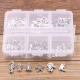 Marine Life Charms Kit for Jewelry Making with Box