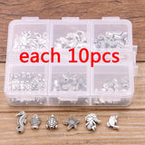 Marine Life Charms Kit for Jewelry Making with Box