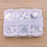 60Pcs/Lot 6 Styles Cat Charm Pendant Kit for DIY Jewelry Making