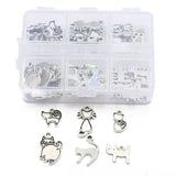60Pcs 6 Styles Small Cat Animal Pendant DIY Jewelry Necklace Bracelet Making