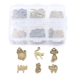 60Pcs 6 Styles Small Cat Animal Pendant DIY Jewelry Necklace Bracelet Making
