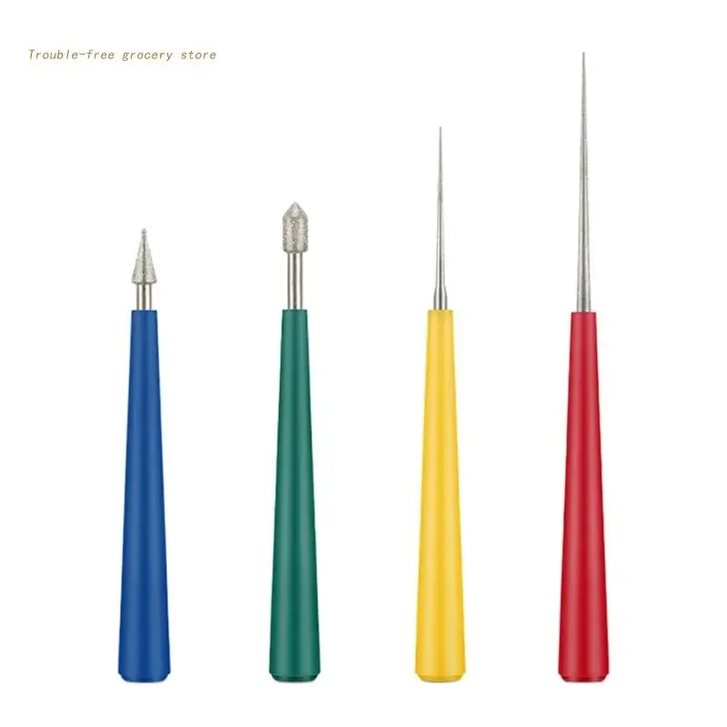 Bead Hole Enlarger Reamer Jewelry Tool Set Diamond Needle File Sets