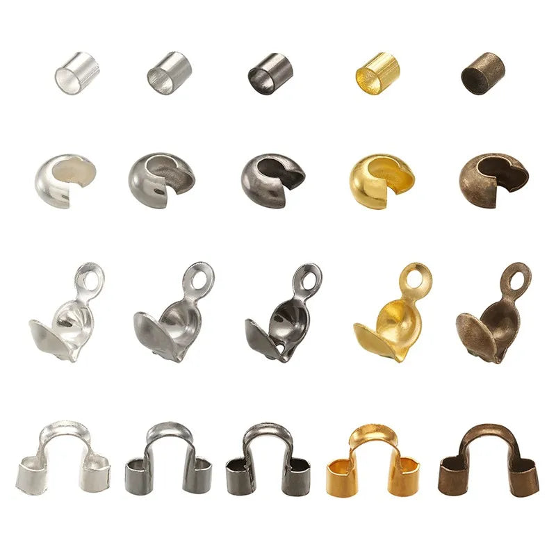 Brass Crimp Beads Set for Jewelry Making DIY