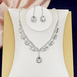 Bridal Water Drop Rhinestone Jewelry Set for Wedding