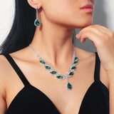 Bridal Water Drop Rhinestone Jewelry Set for Wedding