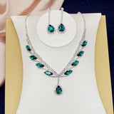 Bridal Water Drop Rhinestone Jewelry Set for Wedding