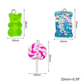 Colorful Bear Lollipop Candy Pendant Charm Polymer Clay DIY Girl