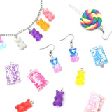 Colorful Bear Lollipop Candy Pendant Charm Polymer Clay DIY Girl