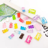 Colorful Bear Lollipop Candy Pendant Charm Polymer Clay DIY Girl
