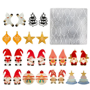 Christmas Earrings Resin Mold Xmas Silicone DIY Crafts Jewelry Casting Tools