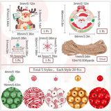Christmas Wood Bead Garland Reindeer Charms for DIY Making Kit