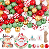 Christmas Wood Bead Garland Reindeer Charms for DIY Making Kit