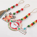 Christmas Wood Bead Garland Reindeer Charms for DIY Making Kit