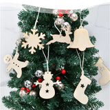Christmas Wood Slice Charms With Bells Ropes Mixed Elk Tree Snowman