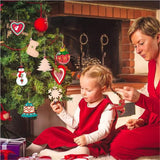 Christmas Wood Slice Charms With Bells Ropes Mixed Elk Tree Snowman