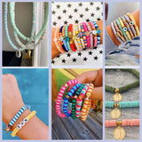 Polymer Clay Beads Kit with Pendant Accessories for Bracelet Making