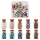 Colorful Glass Wishing Bottle Decorations with Gemstone Chips