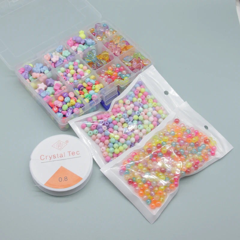 Colorful Plastic Beads for Jewelry Making DIY Kit