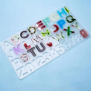 Crystal Epoxy Resin Mold Alphabet Letter Number Casting Silicone Mould MXME