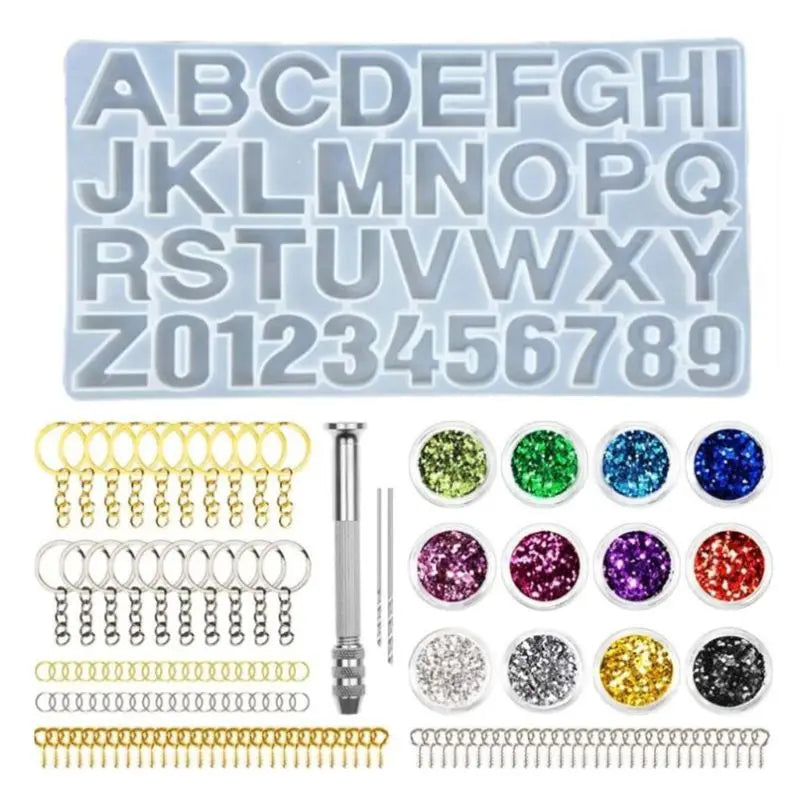 Epoxy Resin Mold Alphabet Number Pendant Casting Silicone Mould DIY