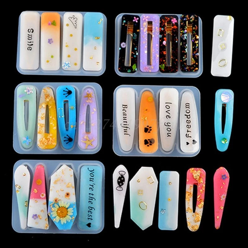 Resin Mold Hair Clip Barrette Silicone Mould DIY Crafts Jewelry