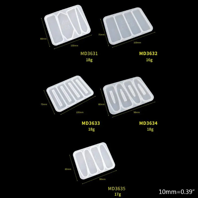 Crystal Epoxy Resin Mold Hair Clip Barrette Hairpin Casting Silicone Mould