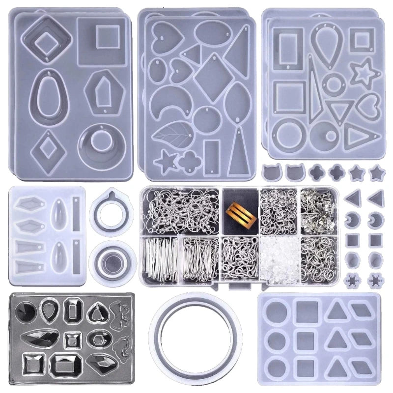 Crystal Epoxy Resin Mold Kit Jewelry Making DIY Crafts