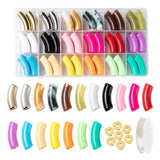 DIY CCB Plastic Curved Tube Beads Bracelet Kit