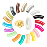 DIY CCB Plastic Curved Tube Beads Bracelet Kit