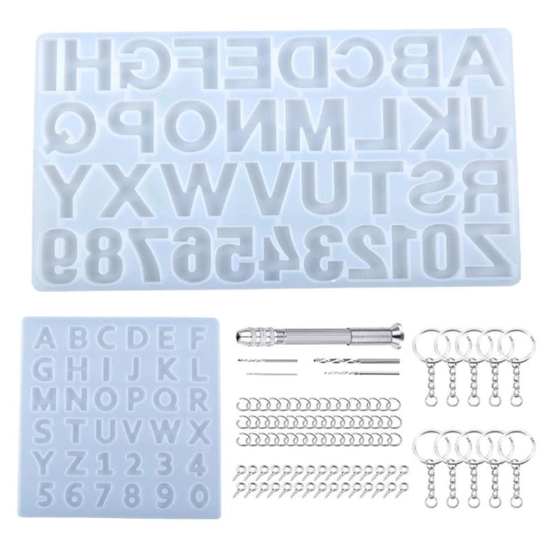 Epoxy Resin Mold Alphabet Numbers Pendants Silicone Mould DIY Jewelry Tools
