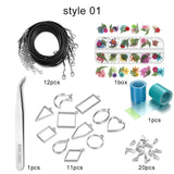 DIY Epoxy Resin Pendant Earrings Kit Flower Jewelry Making Necklace Tools