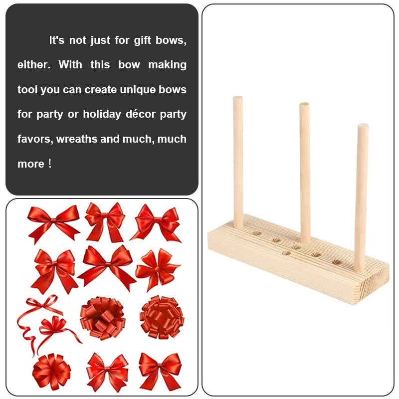 DIY Satin Wreath Bow Making Tool Wooden Bow Maker 5 In 1 Ribbon Crafts