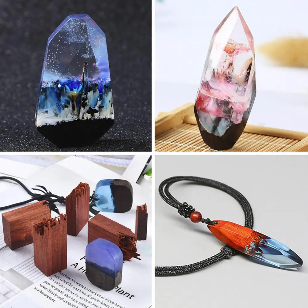DIY Wood Moulds Epoxy Resin Mould Cord DIY Necklaces Jewelry Making Molds Kits