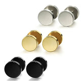 Unisex Stainless Steel Punk Gothic Barbell Earrings