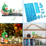 Christmas Tree Letters Numbers Decoration Mold DIY Crystal Epoxy Mold