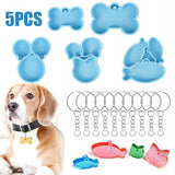Dog Bone Cat Tag Keychain Silicone Mold