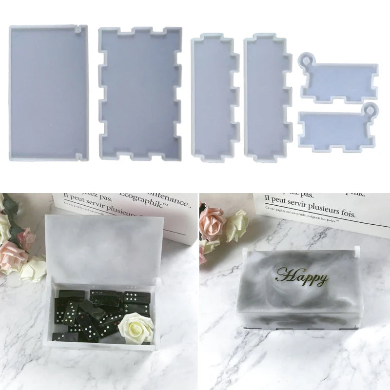 Domino Resin Storage Box Mould for DIY Home Decor