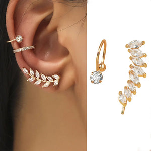 Flower Star Stud Earrings Ear Clips Jewelry for Wedding Party