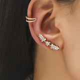 Flower Star Stud Earrings Ear Clips Jewelry for Wedding Party