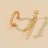 Flower Star Stud Earrings Ear Clips Jewelry for Wedding Party